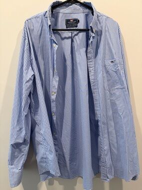 Vineyard Vines Light Blue Gingham Button-Down Shirt
